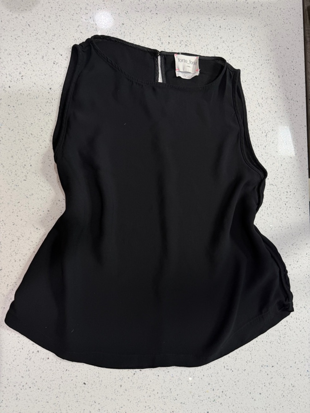 Forte_Forte Sleeveless Black Silk-Blend Shell